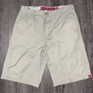 Quicksilver Shorts Mens 32 Tan Khaki Durable Heavyweight Skater Surfer